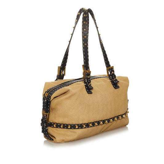 Studded Canvas Shoulder Bag
