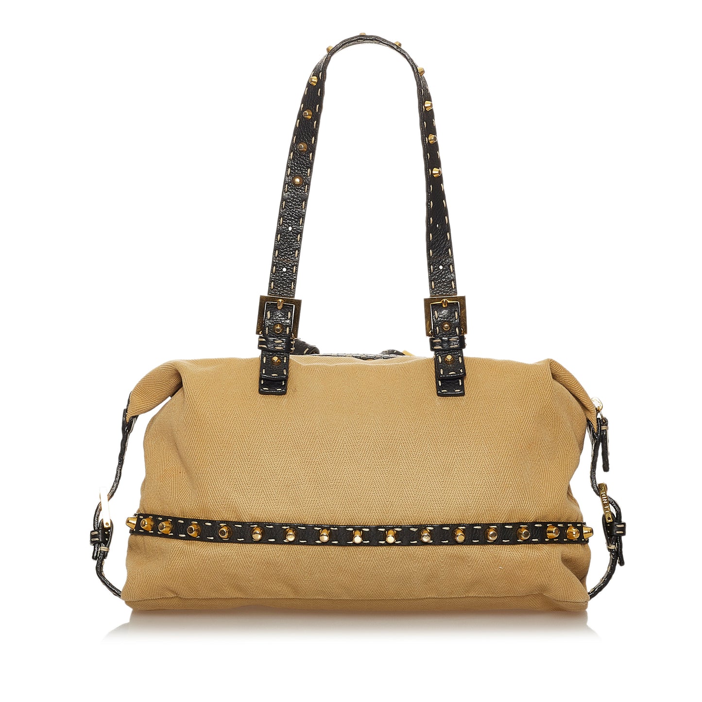 Studded Canvas Shoulder Bag