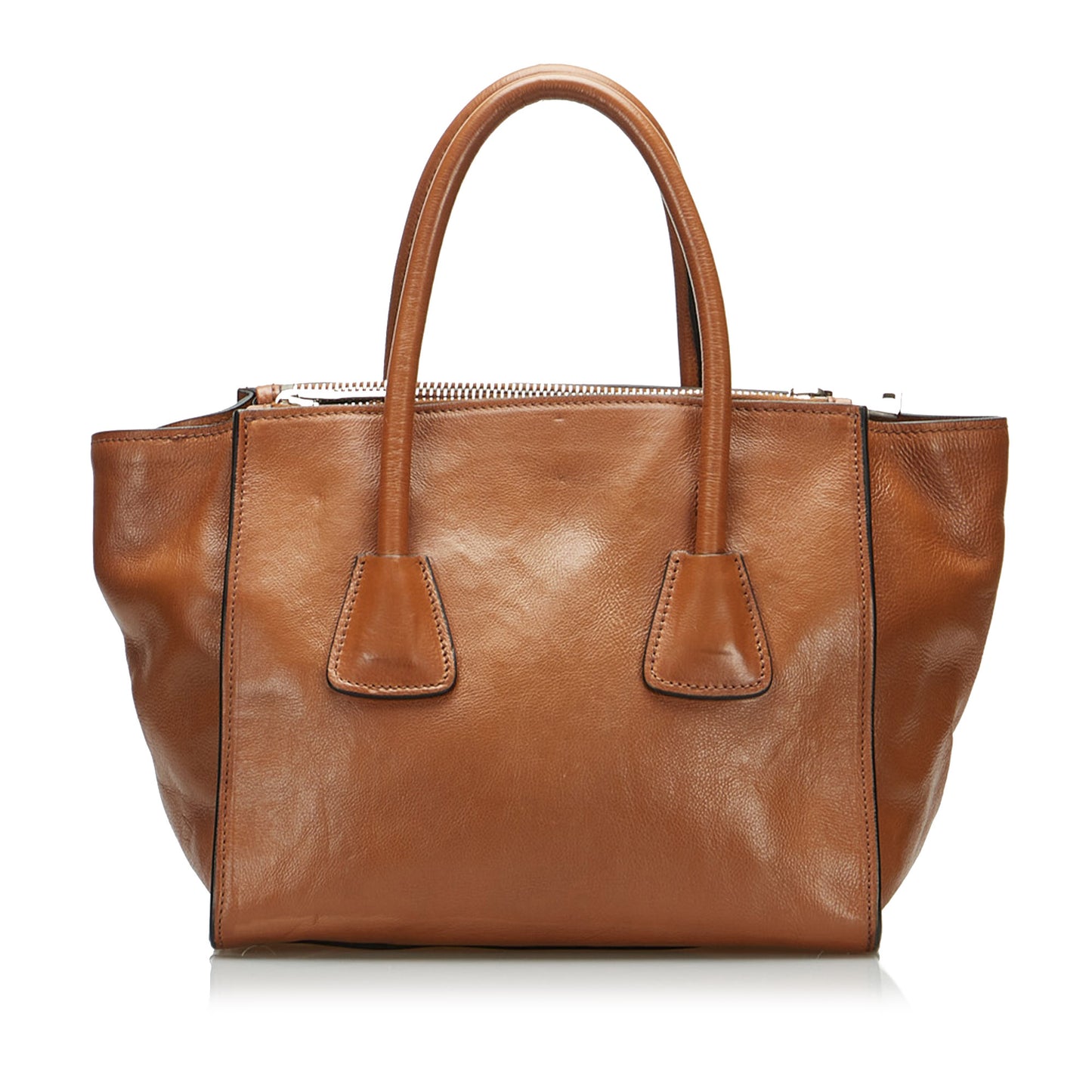 Twin Pocket Leather Handbag