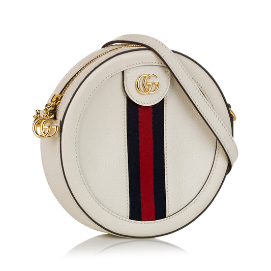 Mini Round Ophidia Leather Crossbody Bag