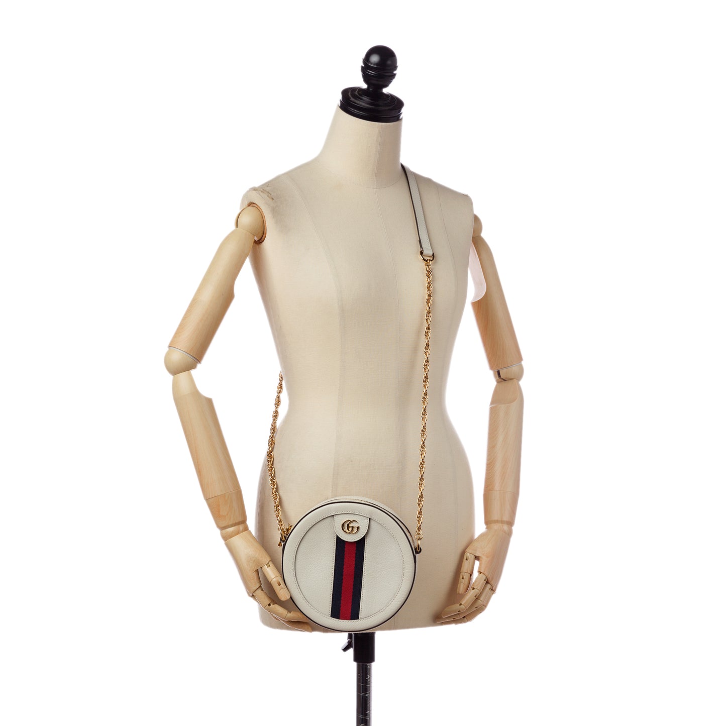 Mini Round Ophidia Leather Crossbody Bag