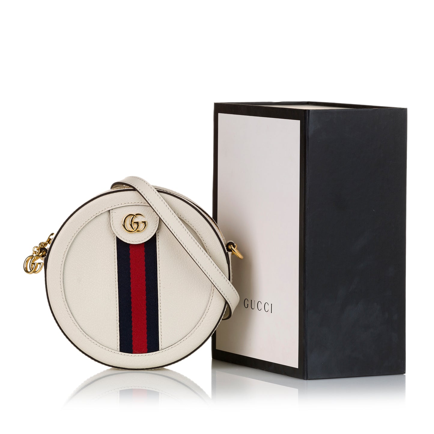 Mini Round Ophidia Leather Crossbody Bag
