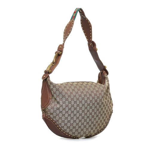 GG Canvas Pelham Studded Hobo Bag