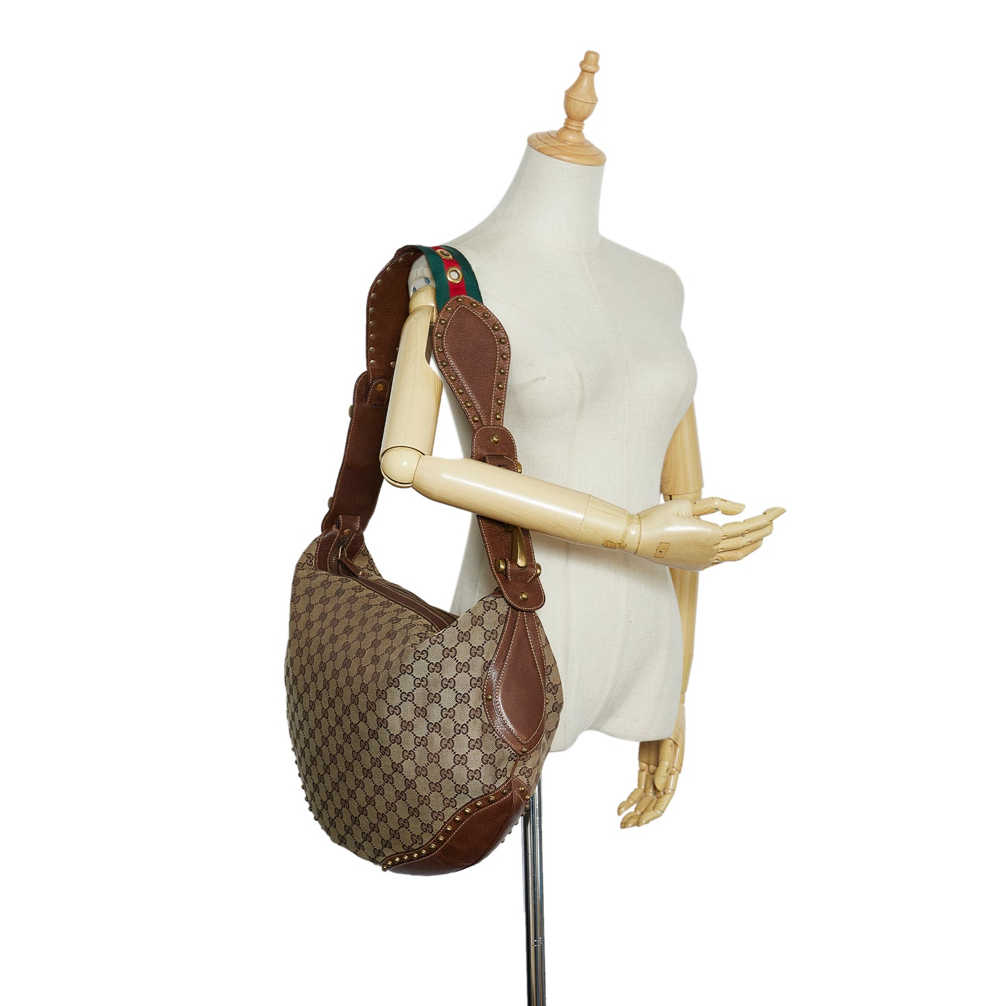GG Canvas Pelham Studded Hobo Bag