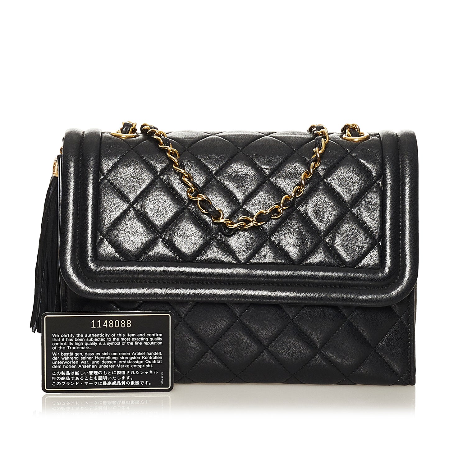 Quilted Tassel Leather Flap Bag