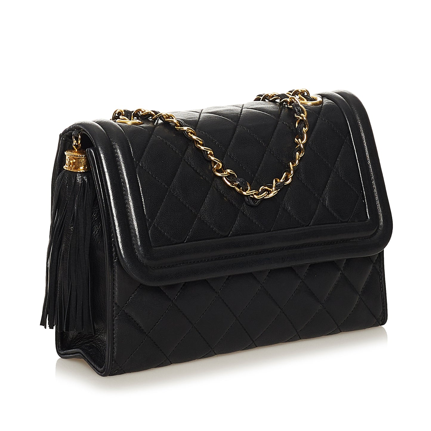 Quilted Tassel Leather Flap Bag