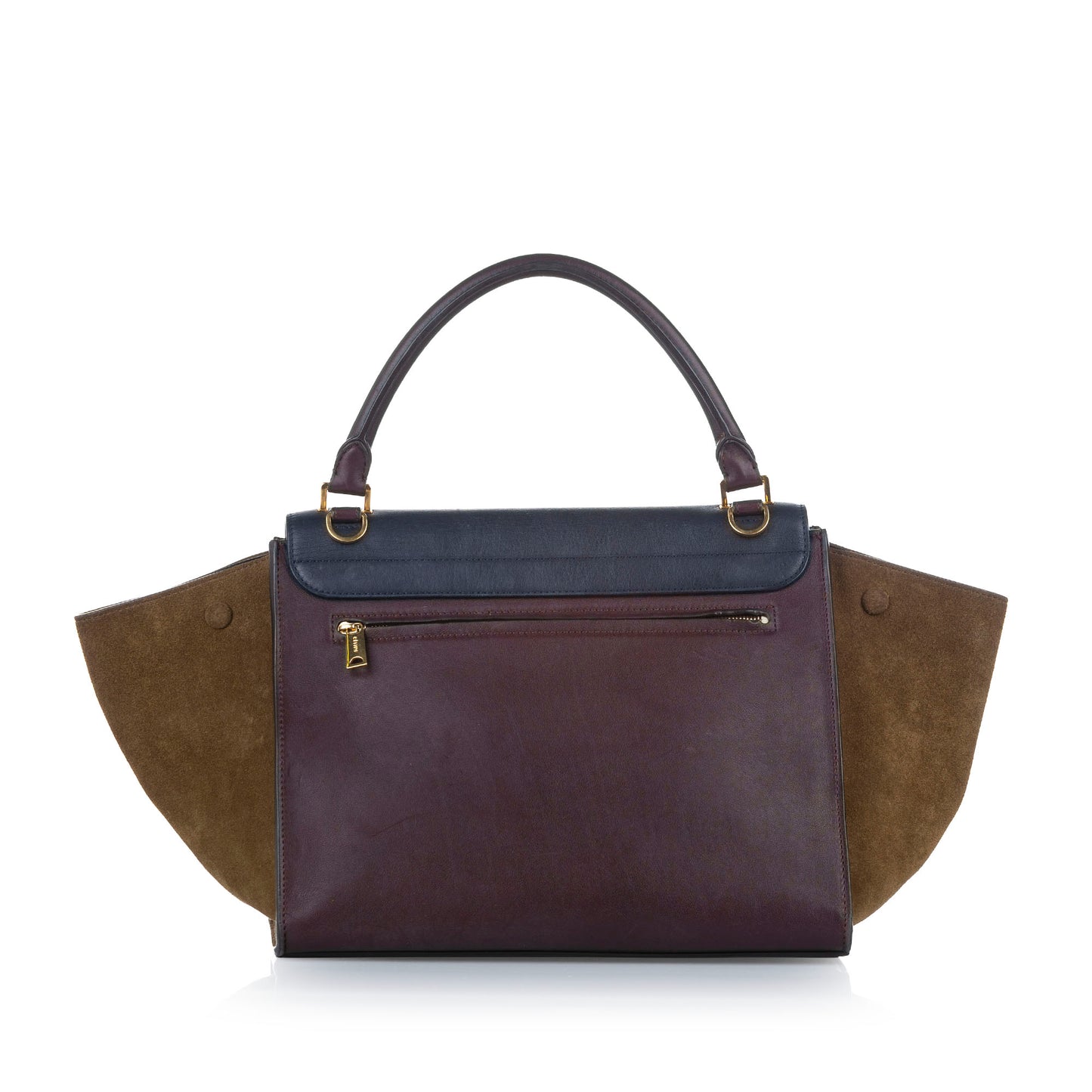 Trapeze Tricolor Leather Satchel
