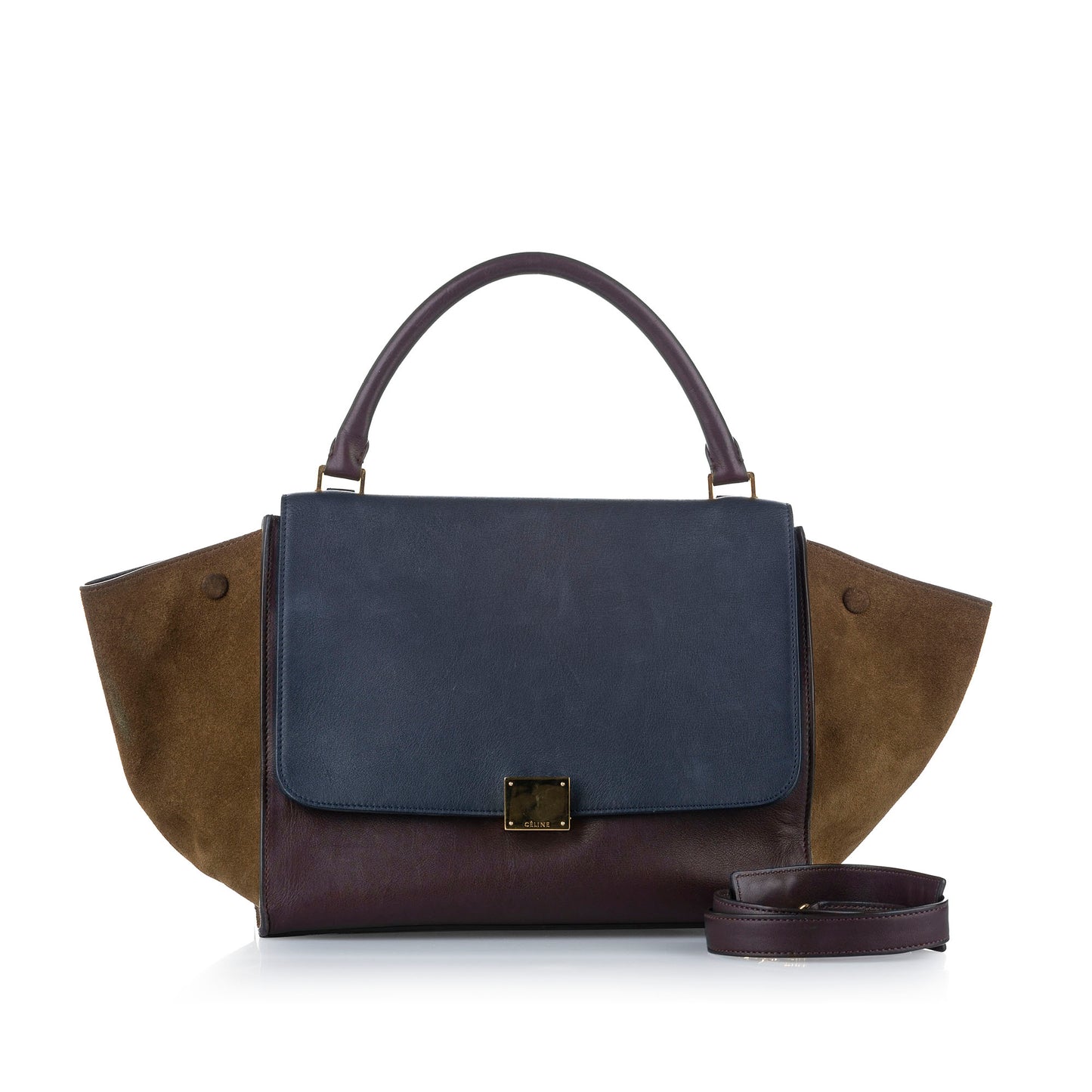 Trapeze Tricolor Leather Satchel