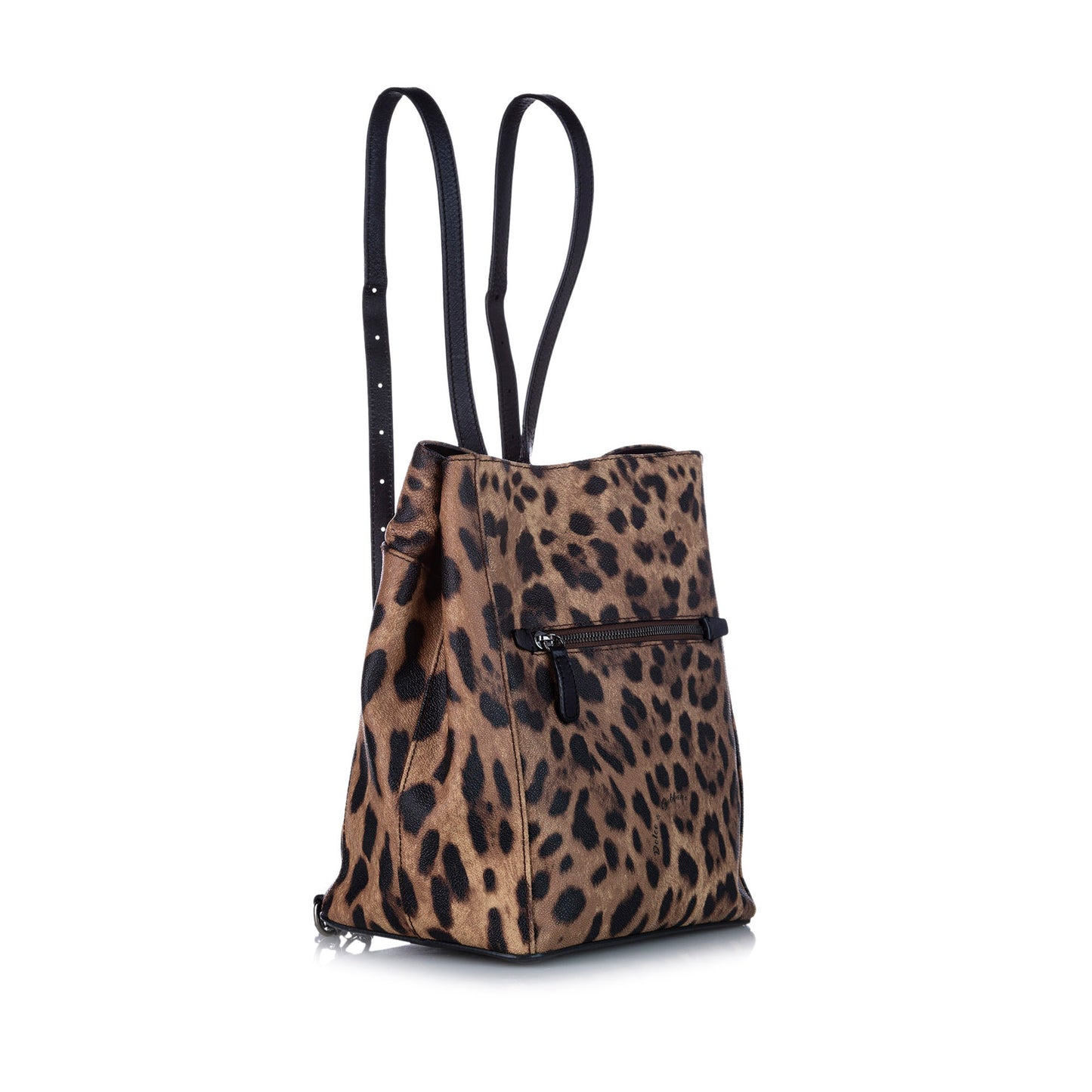 Leopard Print Leather Backpack