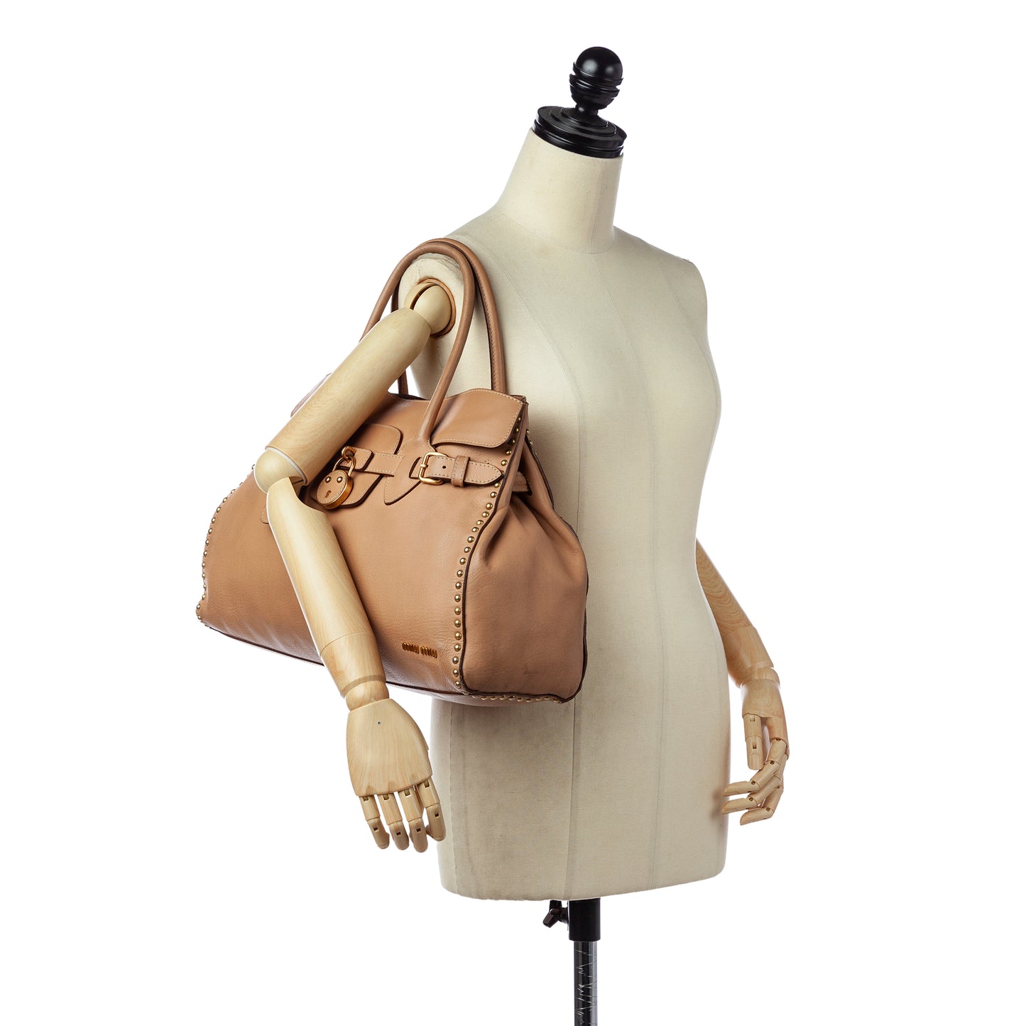 Studded Leather Tote Bag