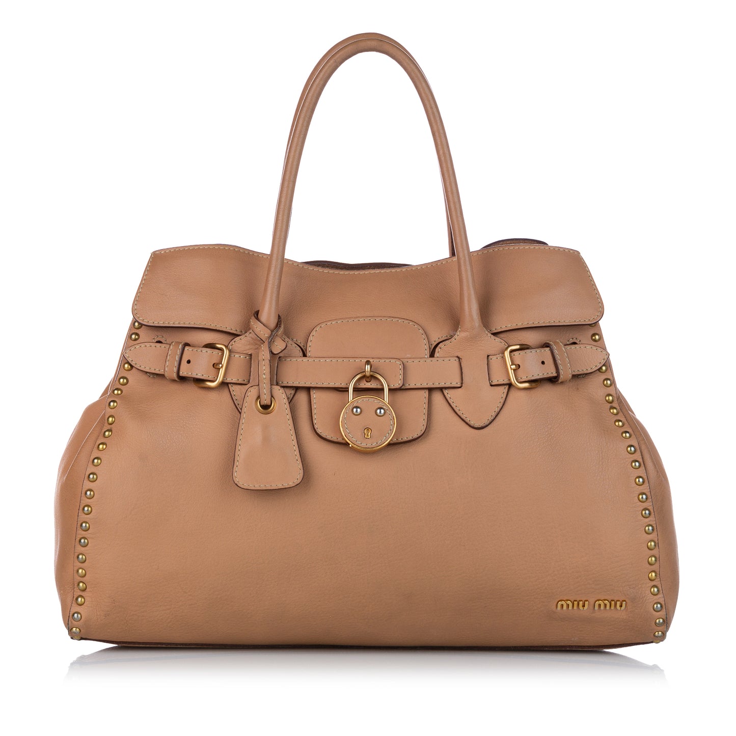 Studded Leather Tote Bag