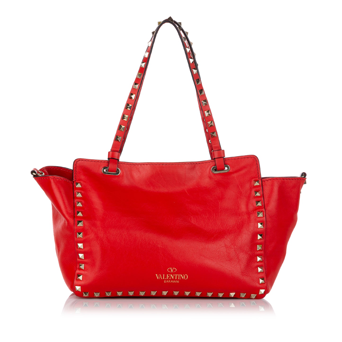 Rockstud Leather Satchel