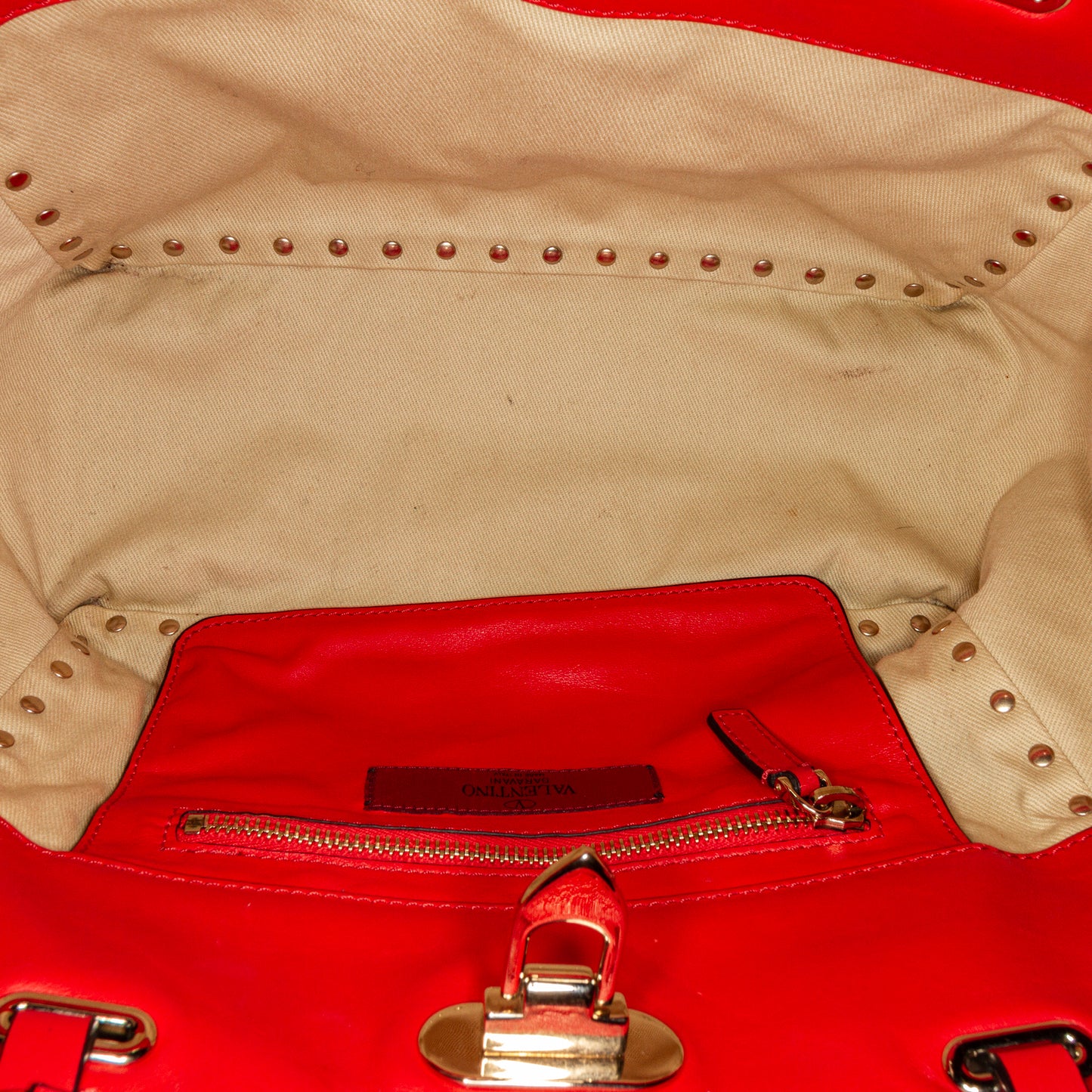 Rockstud Leather Satchel