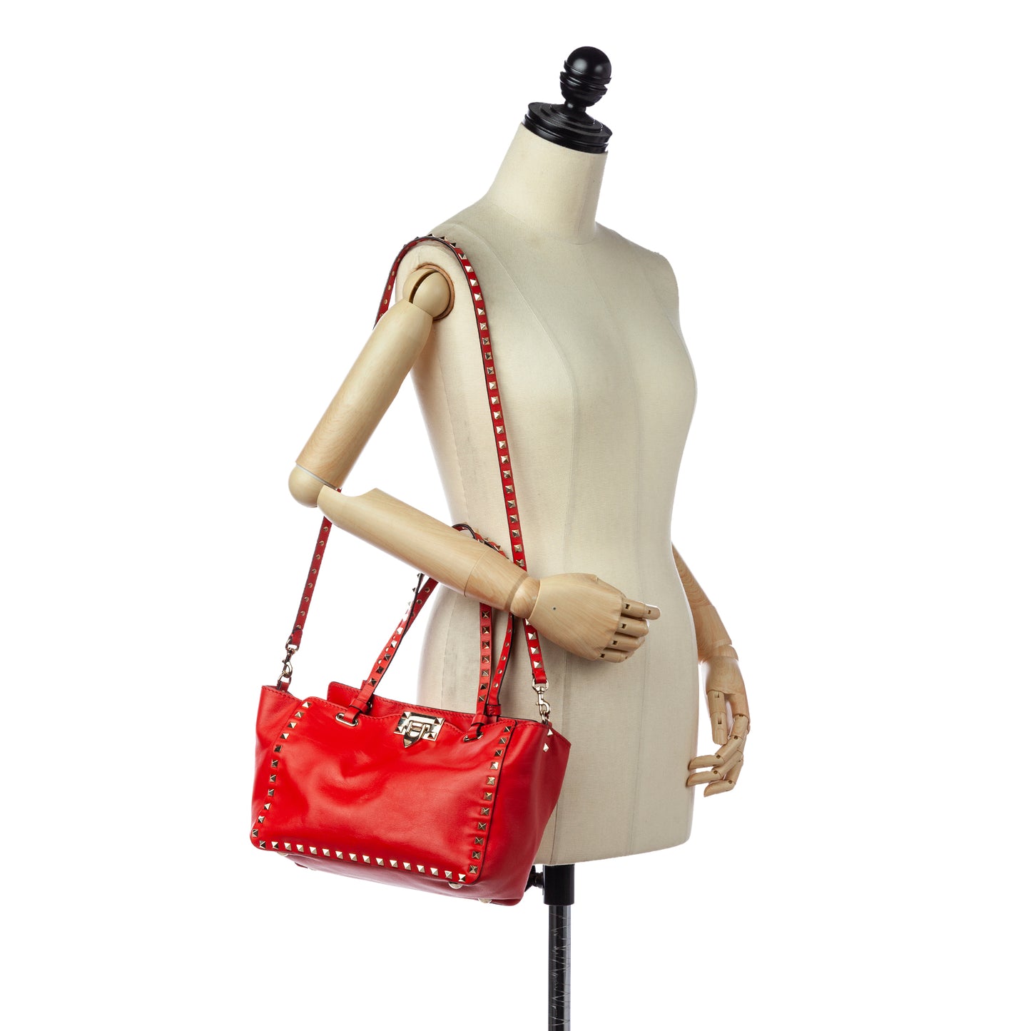 Rockstud Leather Satchel