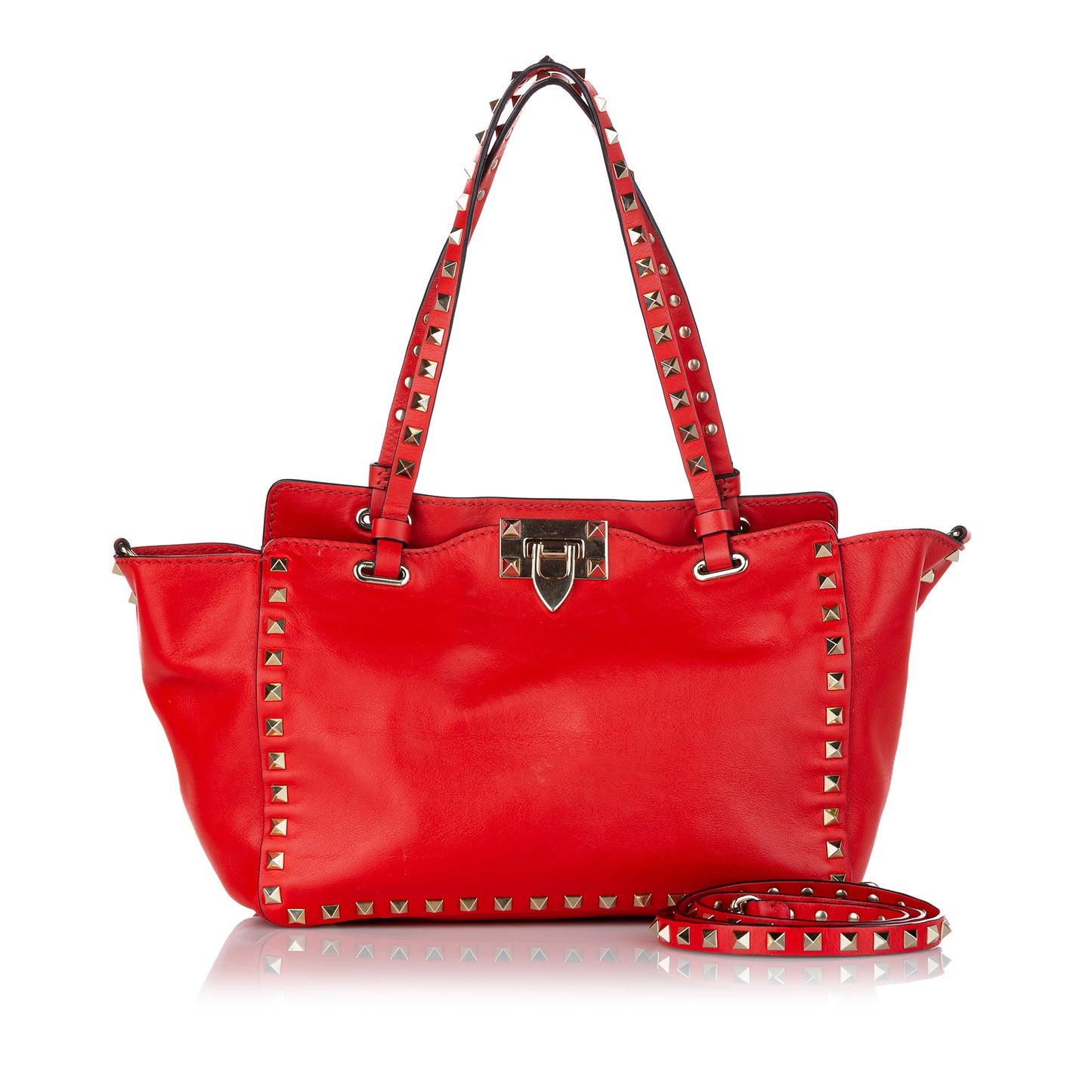 Rockstud Leather Satchel