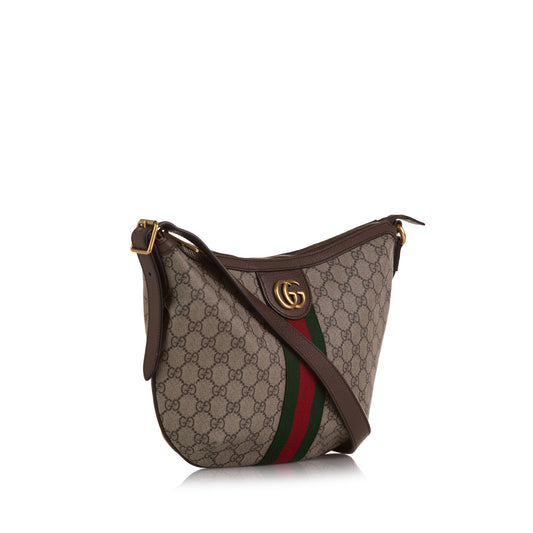 Small GG Supreme Web Ophidia Half Moon