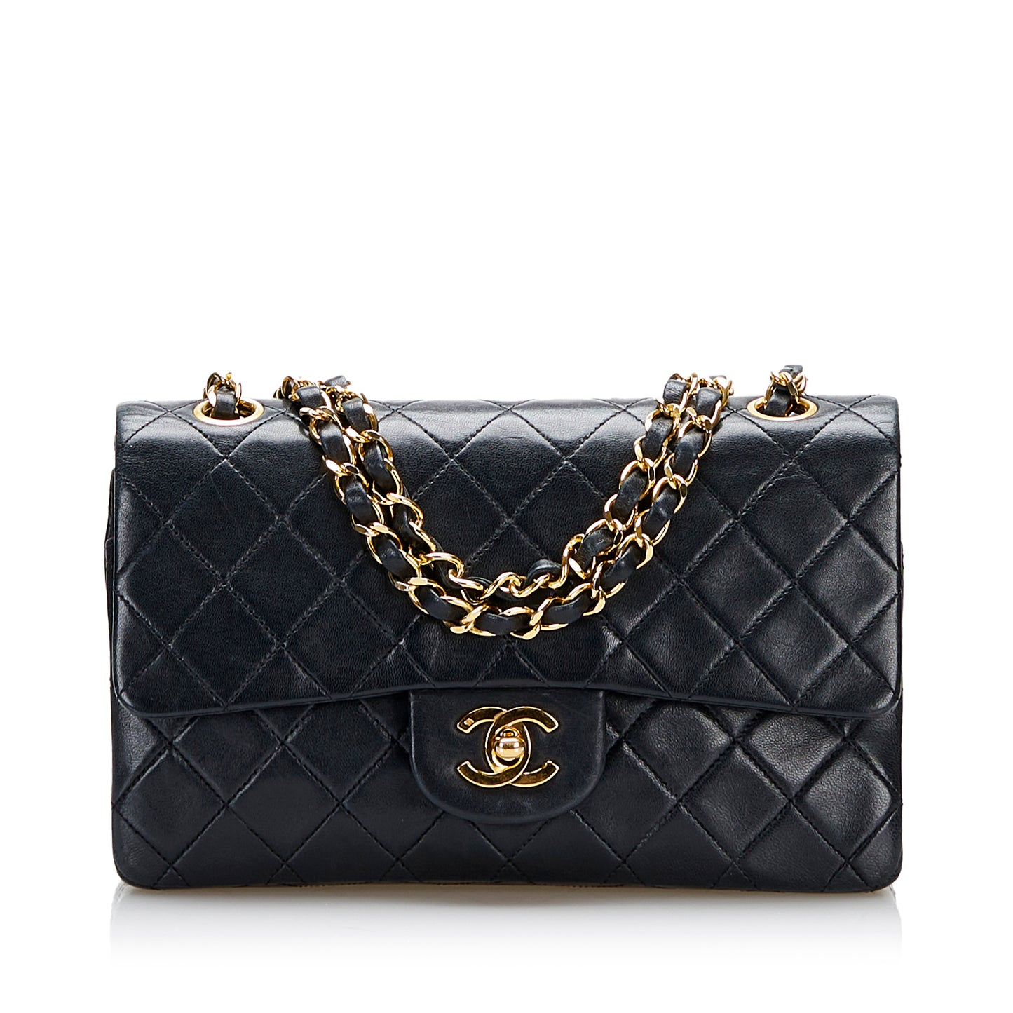 Small Classic Lambskin Leather Double Flap Bag