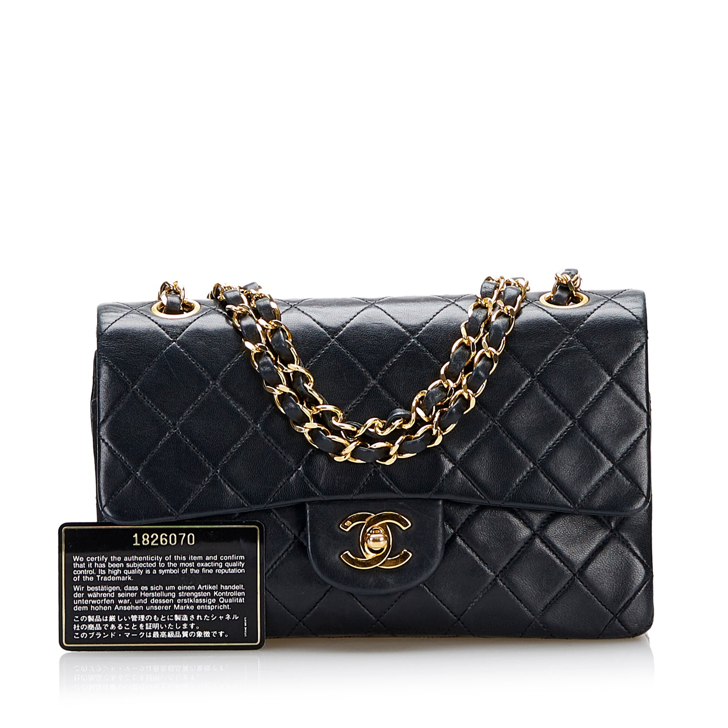Small Classic Lambskin Leather Double Flap Bag