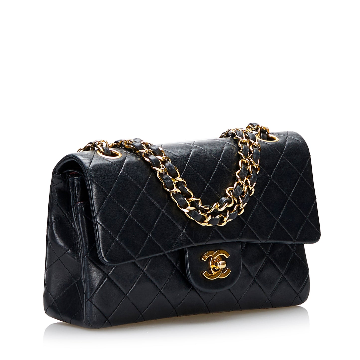 Small Classic Lambskin Leather Double Flap Bag
