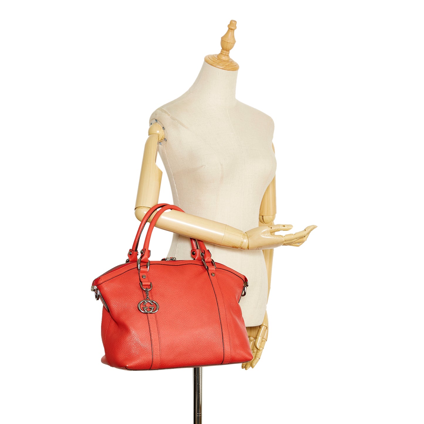 GG Charm Dome Leather Handbag