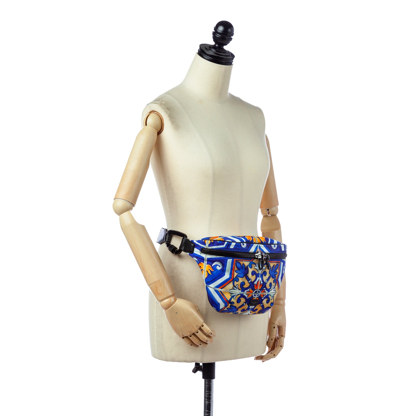 Tile Print Nylon Belt Bag