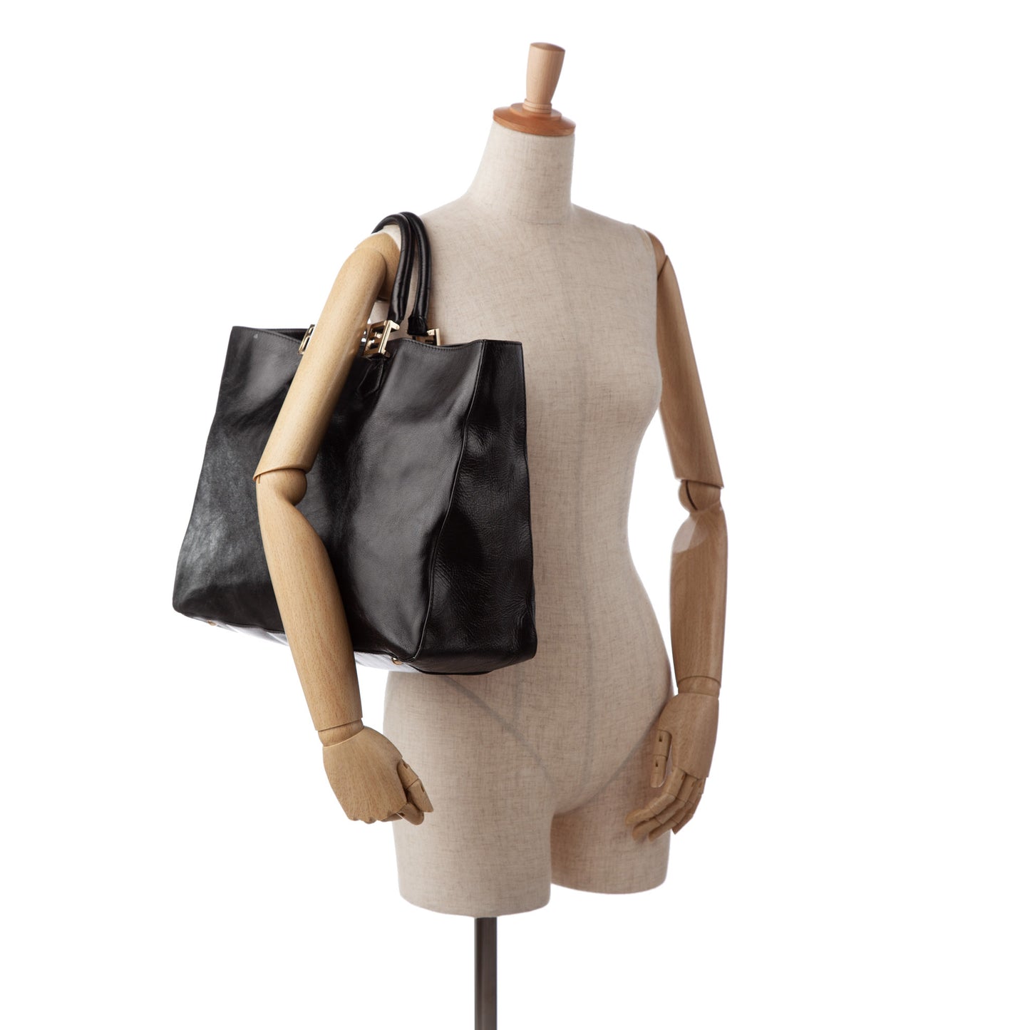 Twins Leather Tote Bag