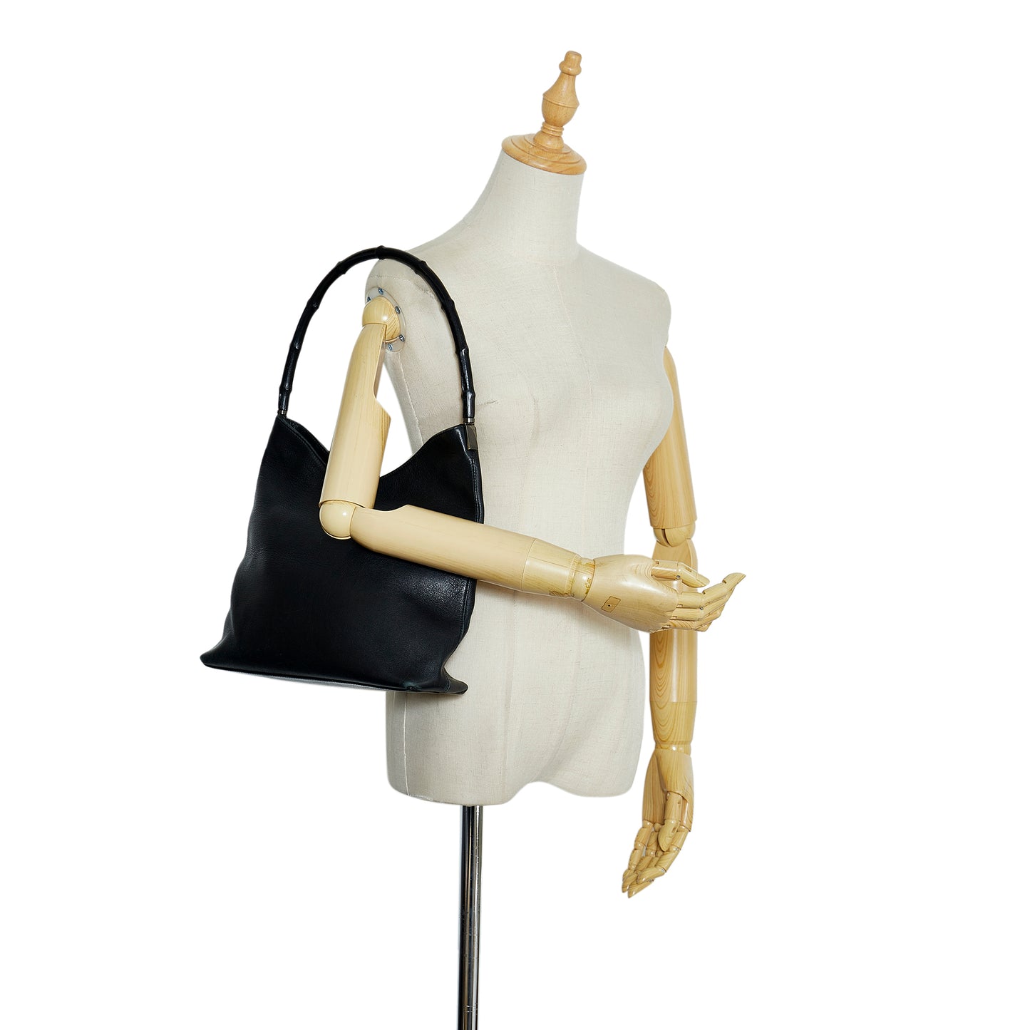 Bamboo Leather Shoulder Bag