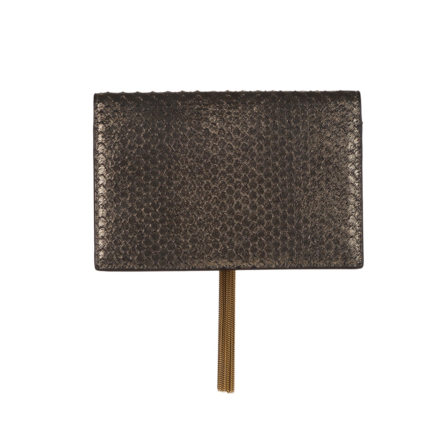 Metallic Embossed Kate Tassel Wallet on Chain