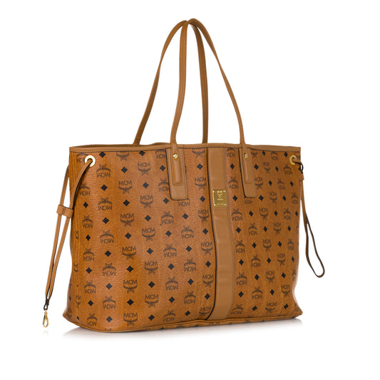 Large Visetos Leather Tote Bag