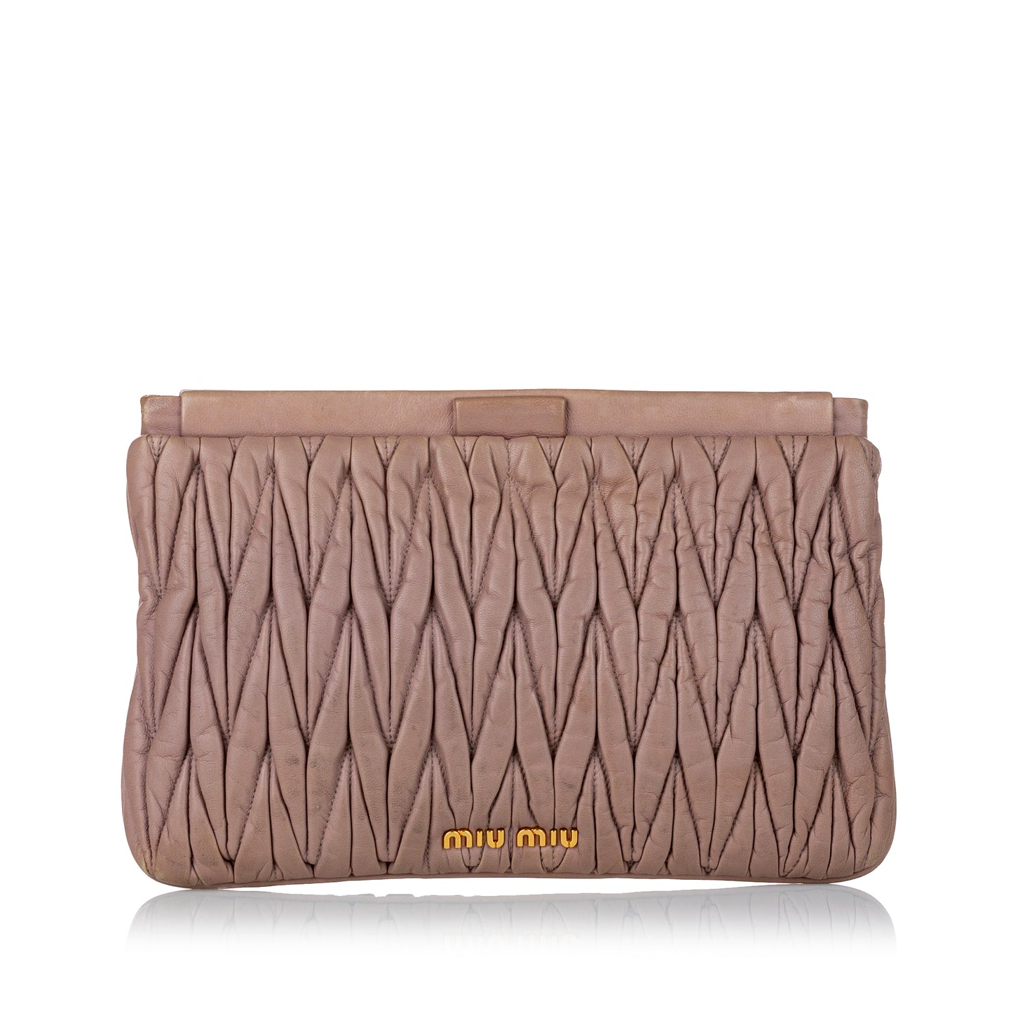 Matelasse Leather Clutch Bag
