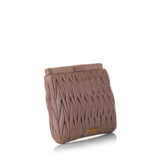 Matelasse Leather Clutch Bag