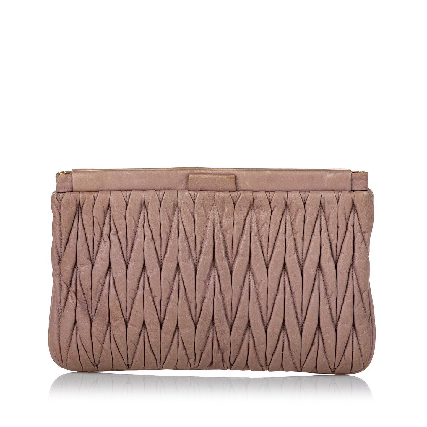 Matelasse Leather Clutch Bag