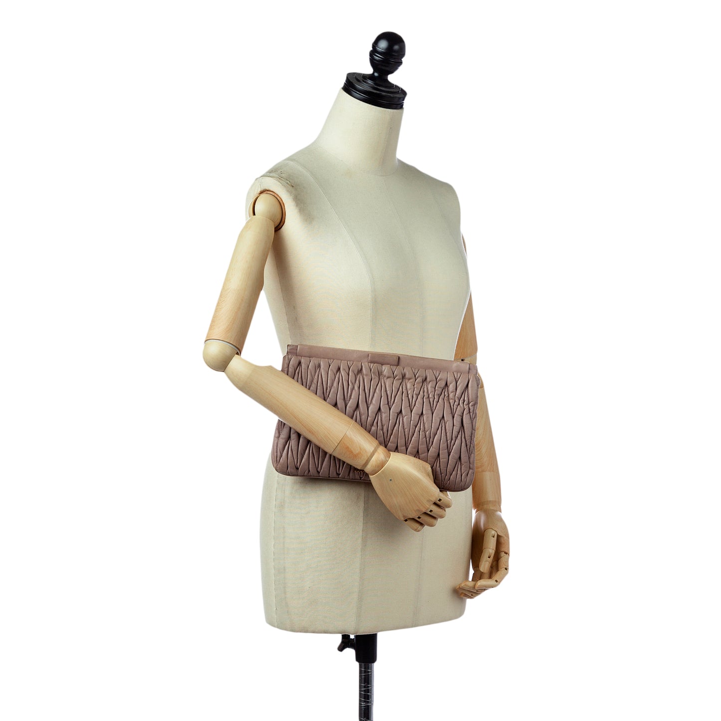 Matelasse Leather Clutch Bag