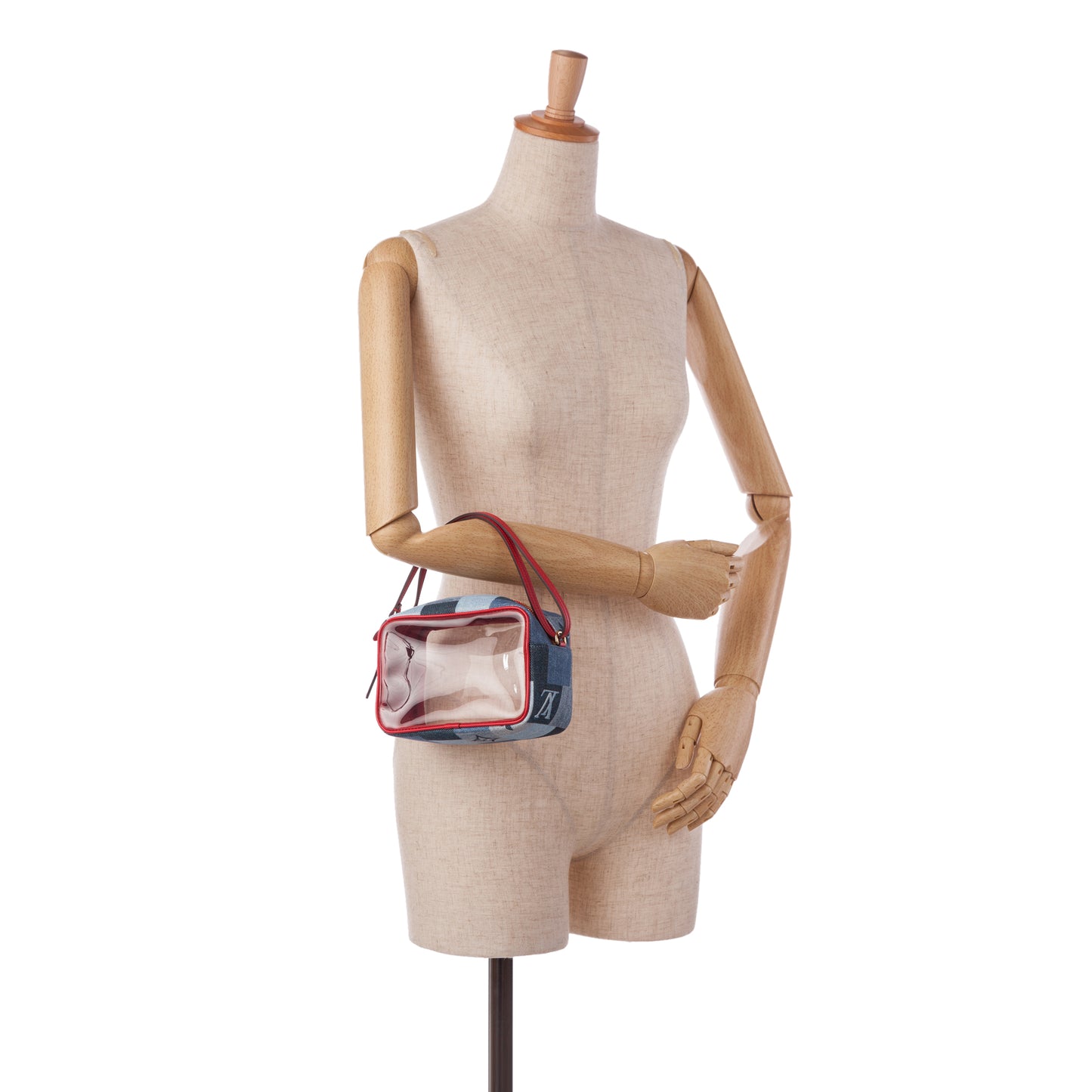 Monogram Denim Patchwork Beach Pouch