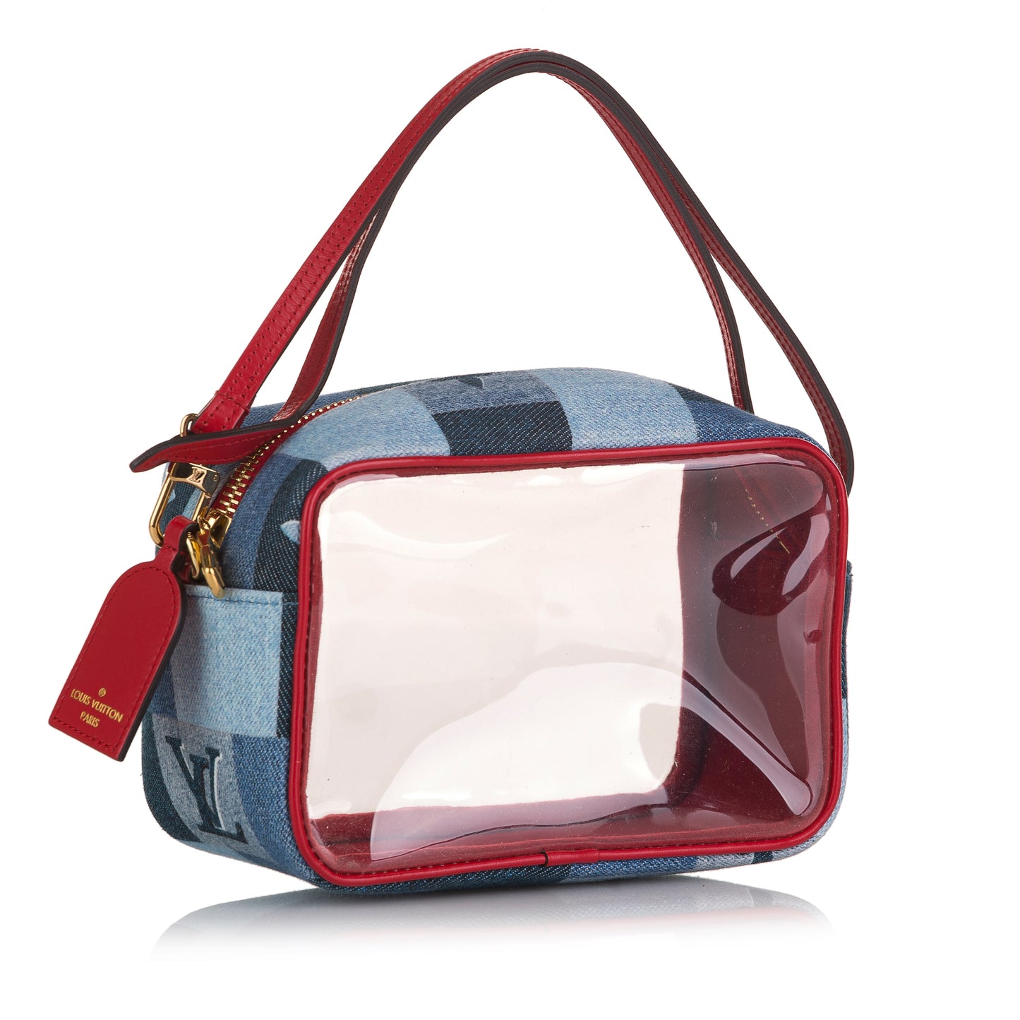 Monogram Denim Patchwork Beach Pouch