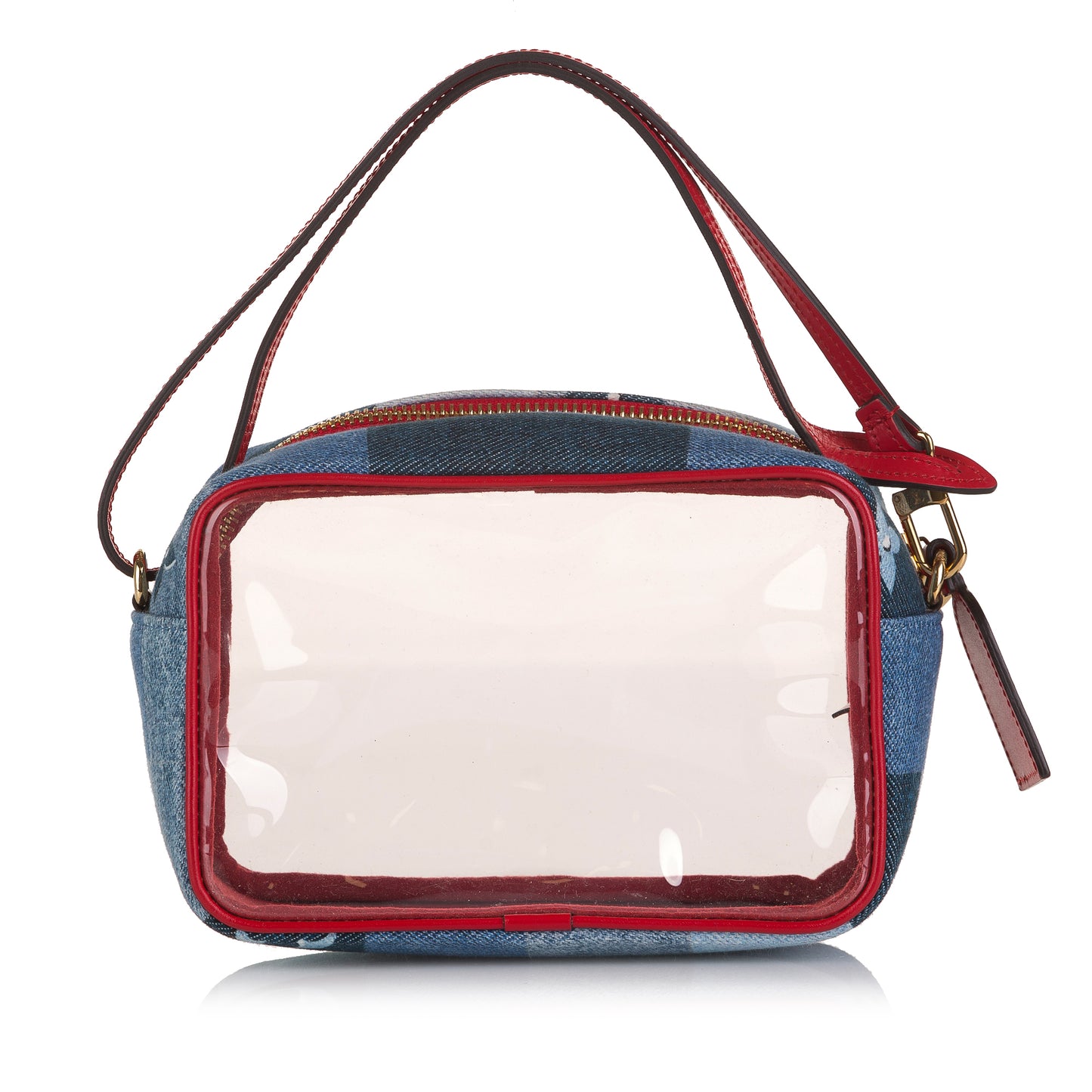 Monogram Denim Patchwork Beach Pouch