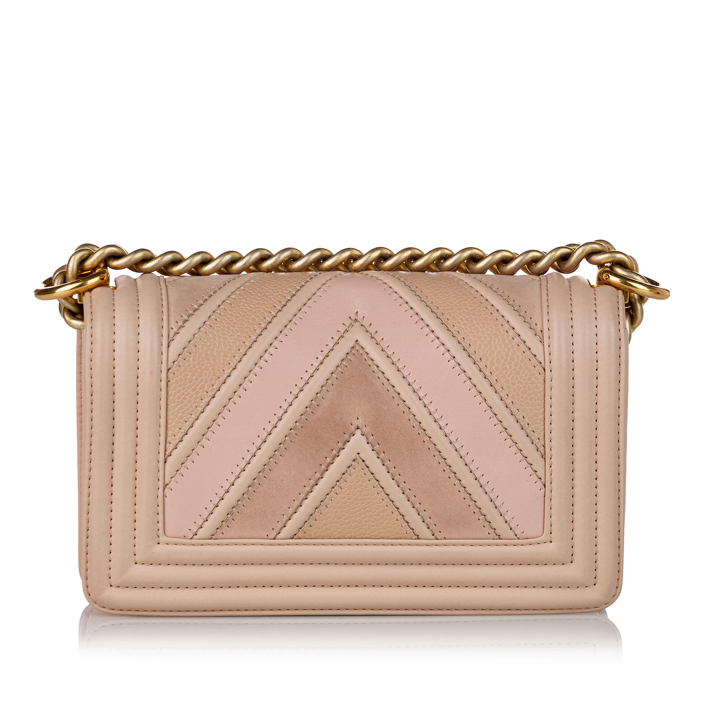 Small Chevron Boy Leather Flap Bag