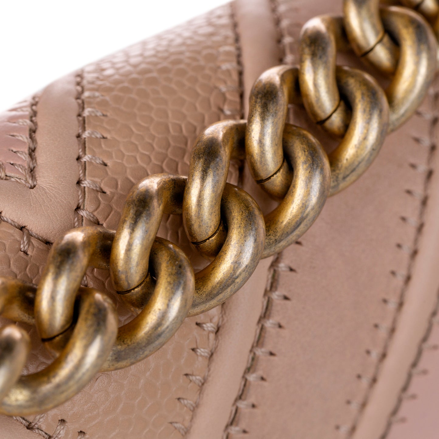 Small Chevron Boy Leather Flap Bag
