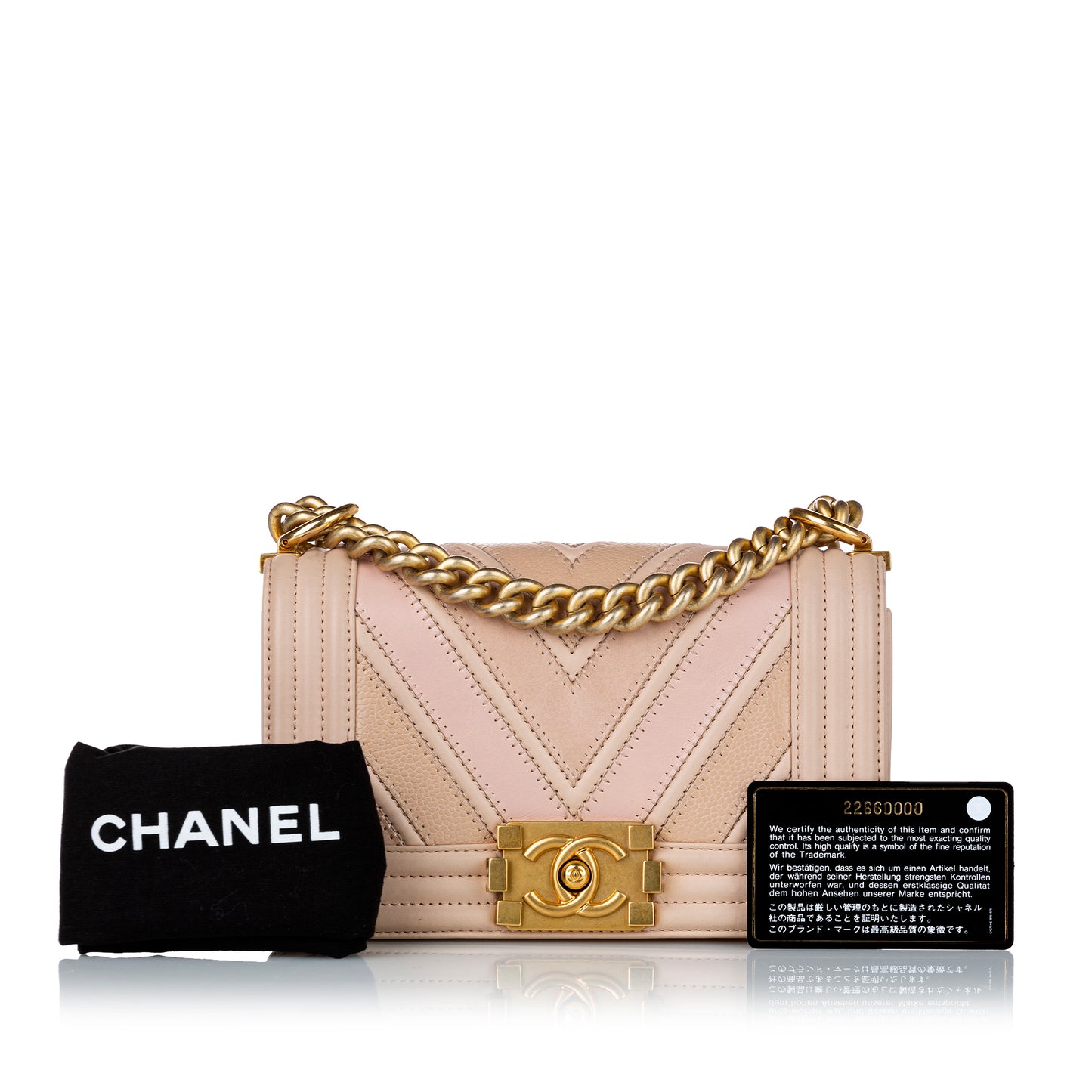 Small Chevron Boy Leather Flap Bag