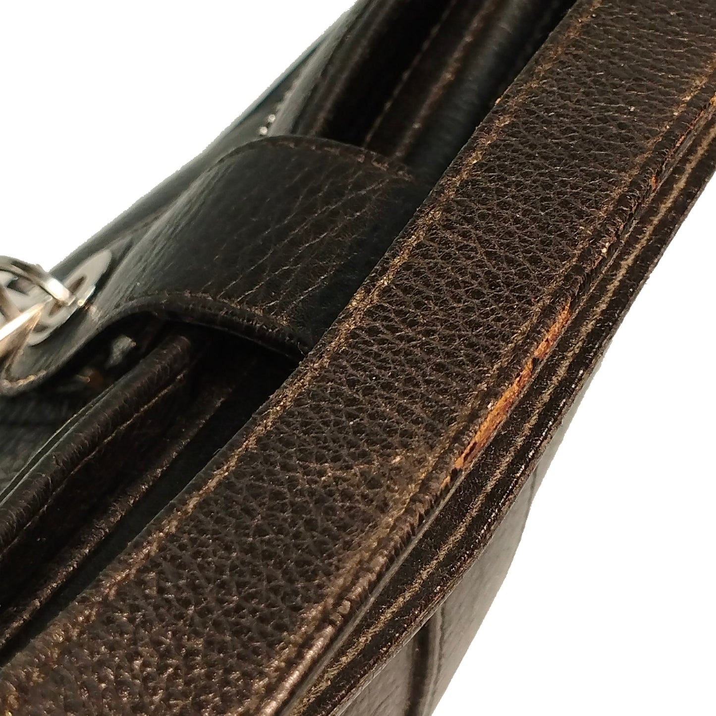 Leather Logo Charm Shoulder Bag