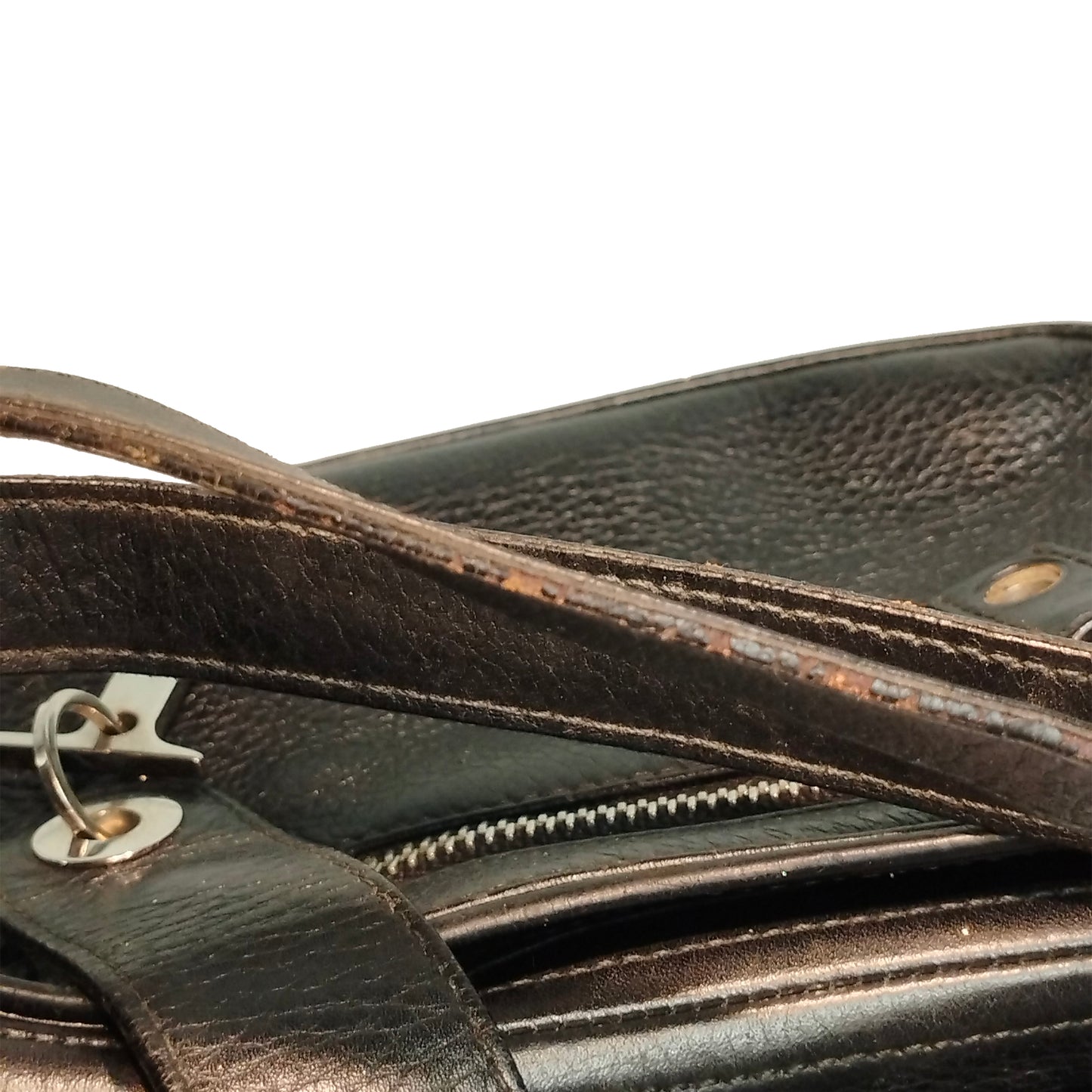 Leather Logo Charm Shoulder Bag