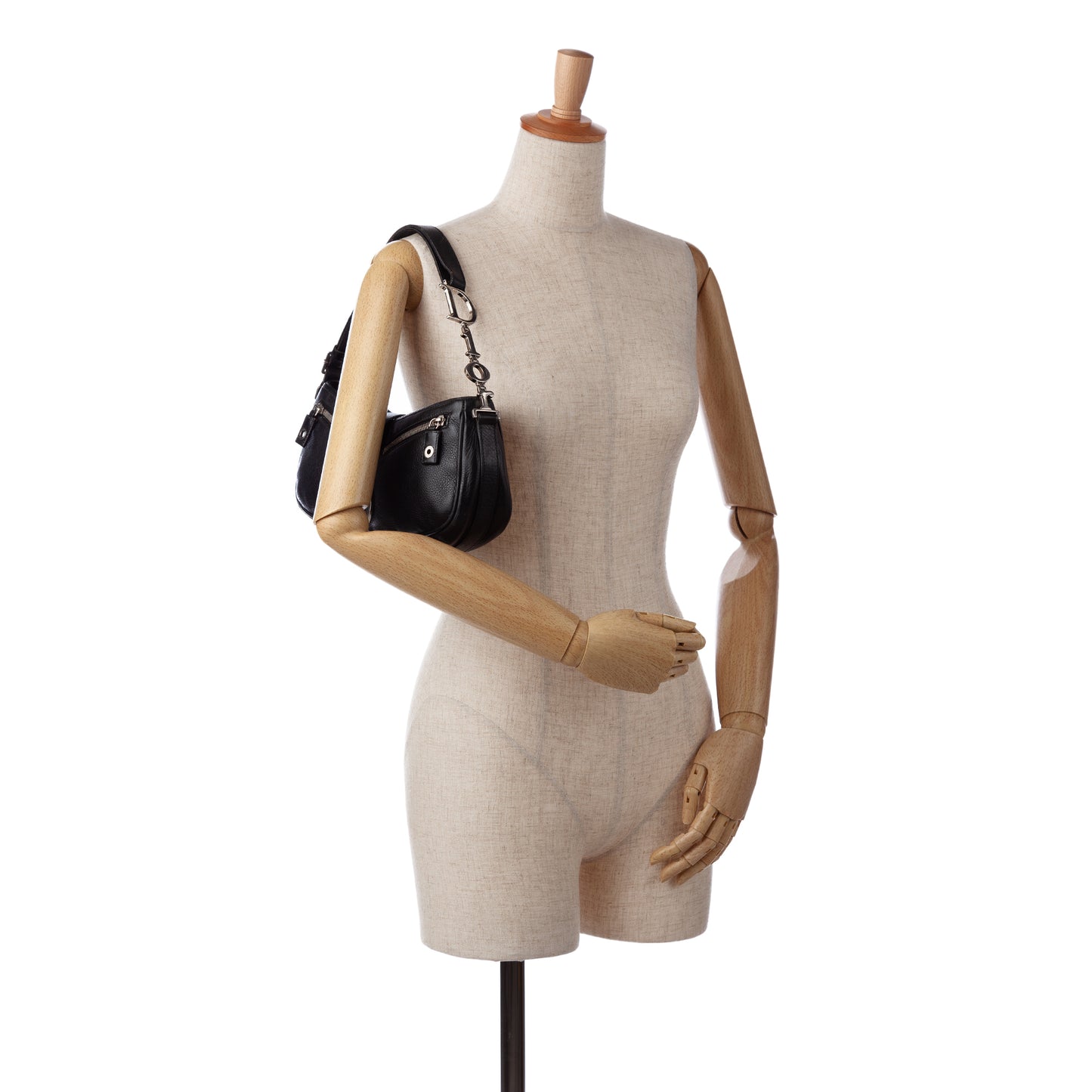 Leather Logo Charm Shoulder Bag