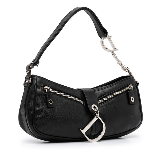 Leather Logo Charm Shoulder Bag