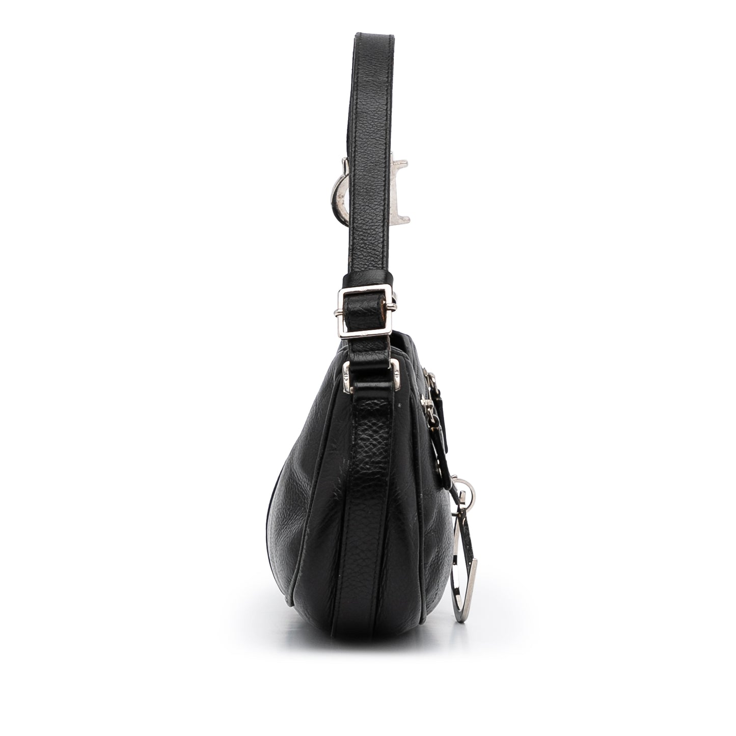 Leather Logo Charm Shoulder Bag