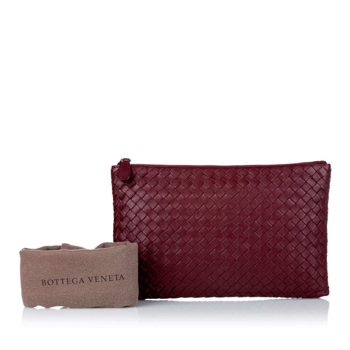Intrecciato Leather Clutch Bag