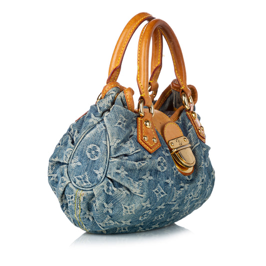 Monogram Denim Pleaty Handbag