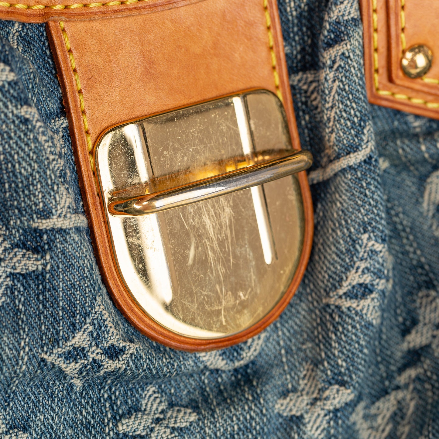 Monogram Denim Pleaty Handbag