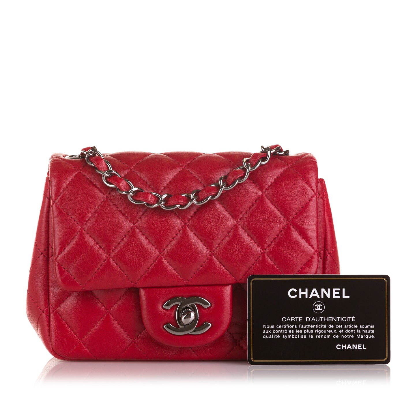 Mini Square Classic Lambskin Flap