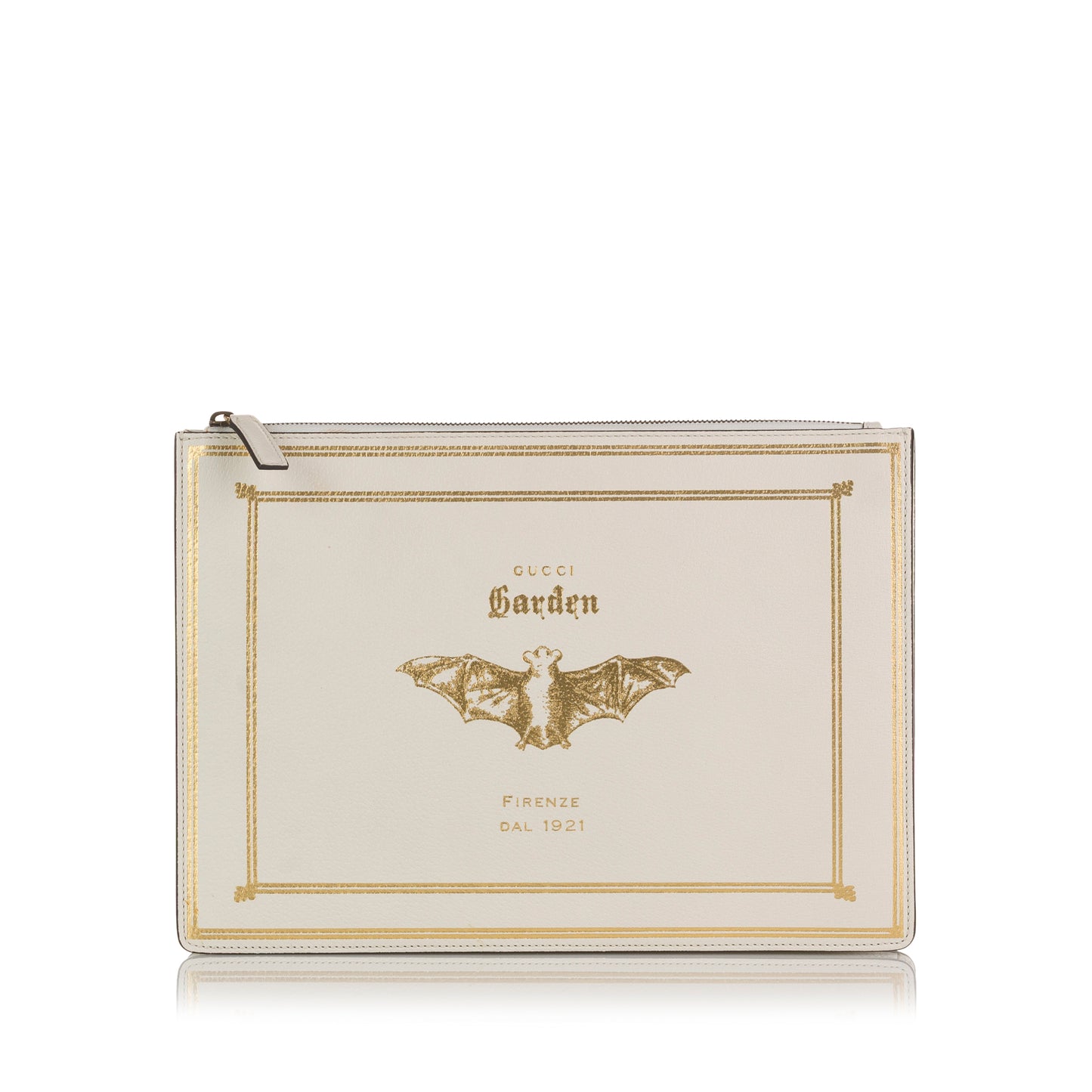 Garden Bat Leather Clutch