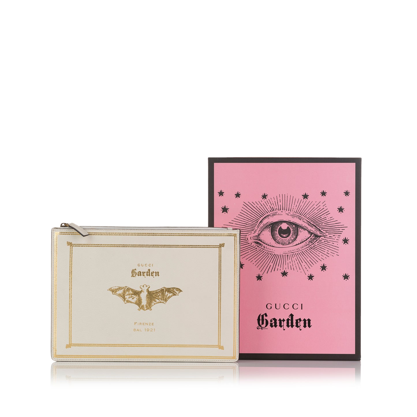 Garden Bat Leather Clutch